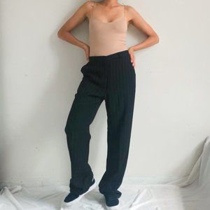 vintage black pinstripes relax pants